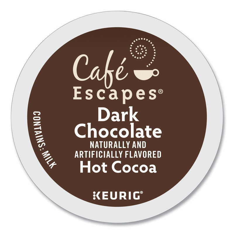 Café Escapes® Dark Chocolate Hot Cocoa K-Cups, 24/Box, 4 Box/Carton (GMT6802CT) Case of 96