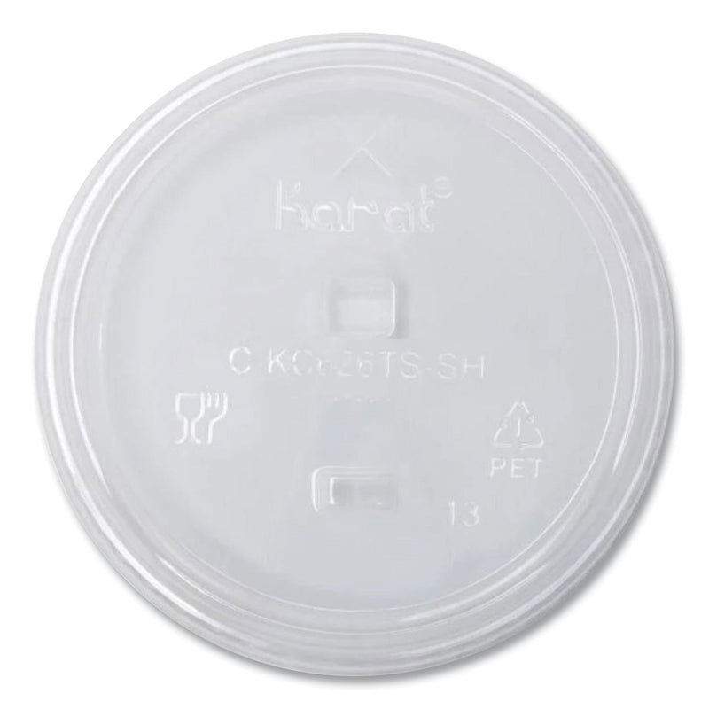 Karat PET Lids, Strawless Sipper, Fits 12 oz to 24 oz Cold Cups, Clear, 1,000/Carton (KRTCKC626TSSH) Case of 1000