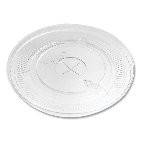 Karat PET Lids, Flat with Straw Slot, Fits 32 oz Cold Cups, Clear 500/Carton (KRTCKC107TS) Case of 500