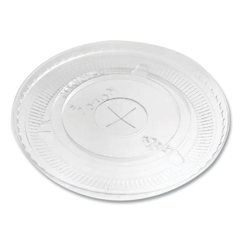 Karat PET Lids, Flat with Straw Slot, Fits 32 oz Cold Cups, Clear 500/Carton (KRTCKC107TS) Case of 500