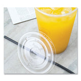 Karat PET Lids, Flat with Straw Slot, Fits 32 oz Cold Cups, Clear 500/Carton (KRTCKC107TS) Case of 500