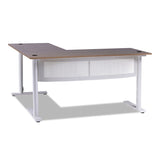 Alera L-Shaped Writing Desk, 59.05" x 59.05" x 29.53", Beigewood/White (ALEWSL5959WB) Each