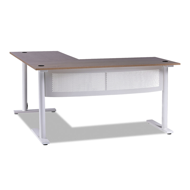 Alera L-Shaped Writing Desk, 59.05" x 59.05" x 29.53", Beigewood/White (ALEWSL5959WB) Each