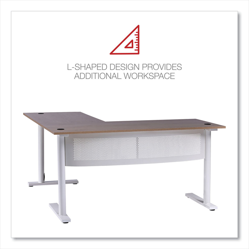 Alera L-Shaped Writing Desk, 59.05" x 59.05" x 29.53", Beigewood/White (ALEWSL5959WB) Each