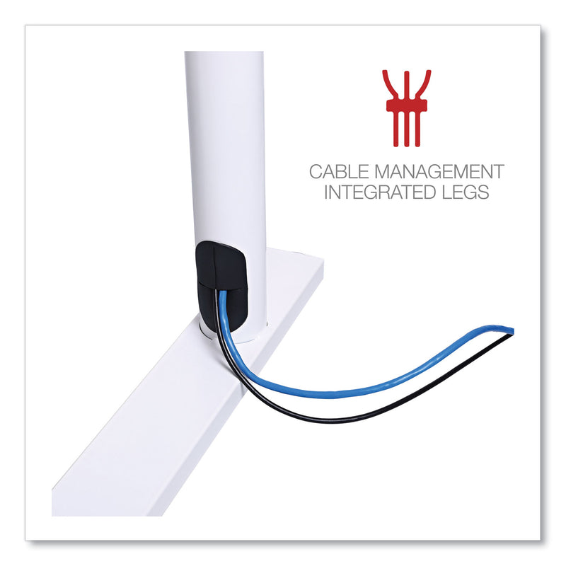 Alera L-Shaped Writing Desk, 59.05" x 59.05" x 29.53", Beigewood/White (ALEWSL5959WB) Each