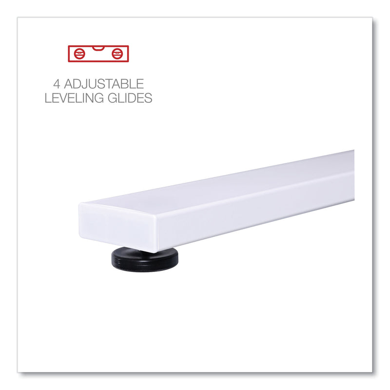 Alera L-Shaped Writing Desk, 59.05" x 59.05" x 29.53", Beigewood/White (ALEWSL5959WB) Each