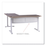 Alera L-Shaped Writing Desk, 59.05" x 59.05" x 29.53", Beigewood/White (ALEWSL5959WB) Each