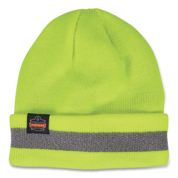 Ergodyne N-Ferno 6803 Reflective Rib Knit Winter Hat, One Size Fits Most, Lime (EGO16864) Each