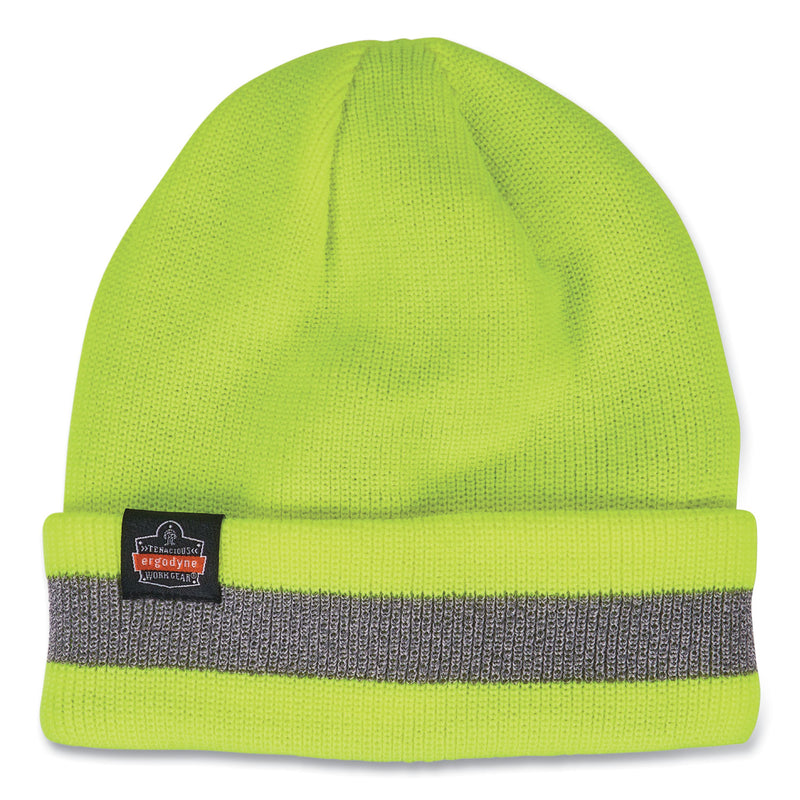 Ergodyne N-Ferno 6803 Reflective Rib Knit Winter Hat, One Size Fits Most, Lime (EGO16864) Each