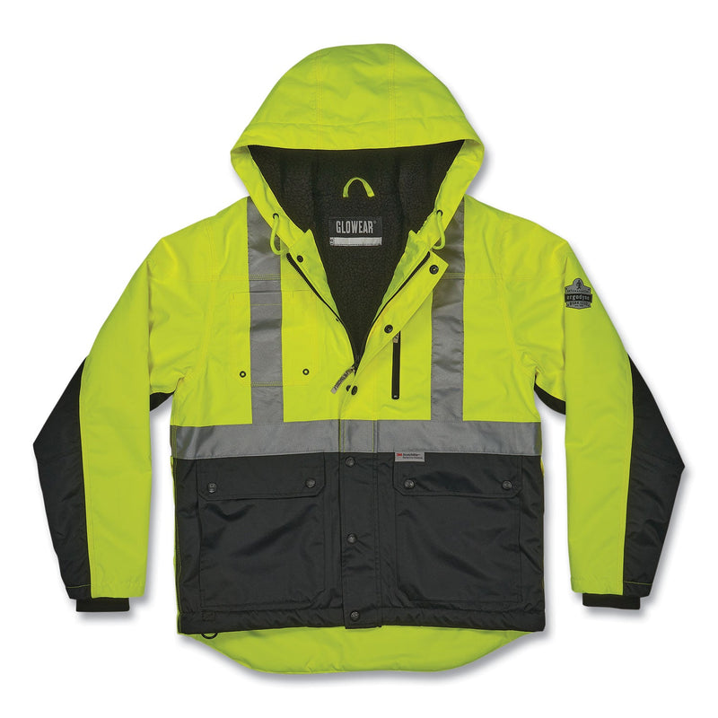 Ergodyne GloWear 8275 Class 2 Heavy-Duty Hi-Vis Workwear Sherpa Jacket, 4X-Large, Lime (EGO23978) Each