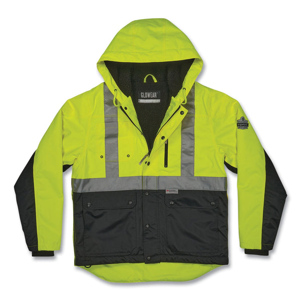 Ergodyne GloWear 8275 Class 2 Heavy-Duty Hi-Vis Workwear Sherpa Lined Jacket, X-Large, Lime (EGO23975) Each