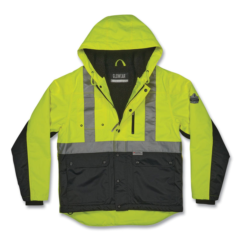 Ergodyne GloWear 8275 Class 2 Heavy-Duty Hi-Vis Workwear Sherpa Lined Jacket, X-Large, Lime (EGO23975) Each