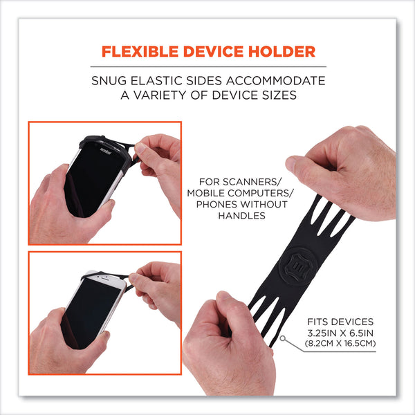 Ergodyne Squids 5547 Scanner Wrist Mount Holder, 4 x 5 x 0.5, Plastic, Black (EGO19147) Each
