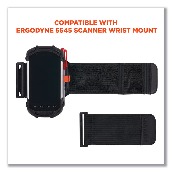 Ergodyne Squids 5546 Scanner Wrist Mount Extender Strap, 4 x 5 x 0.5, Elastic, Black (EGO19146) Each