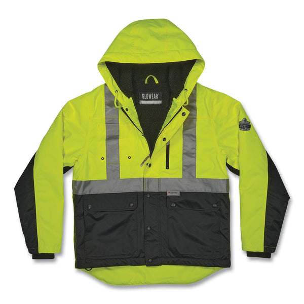 Ergodyne GloWear 8275 Class 2 Heavy-Duty Hi-Vis Workwear Sherpa Lined Jacket, Medium, Lime (EGO23973) Each