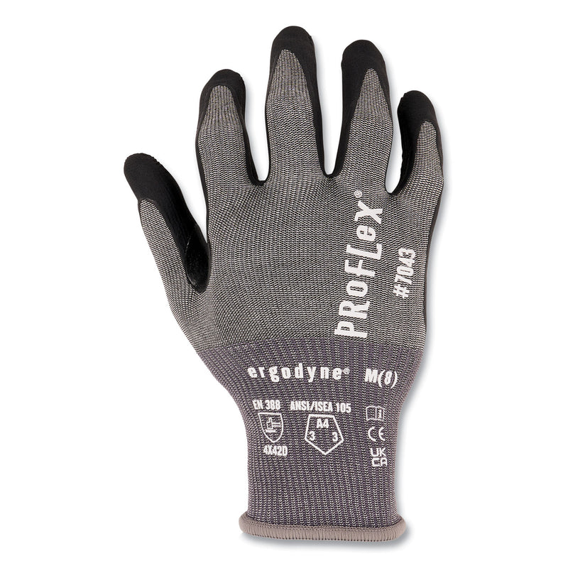 Ergodyne ProFlex 7043 ANSI A4 Nitrile Coated CR Gloves, Gray, X-Large, 1 Pair (EGO10525) 1 Pair