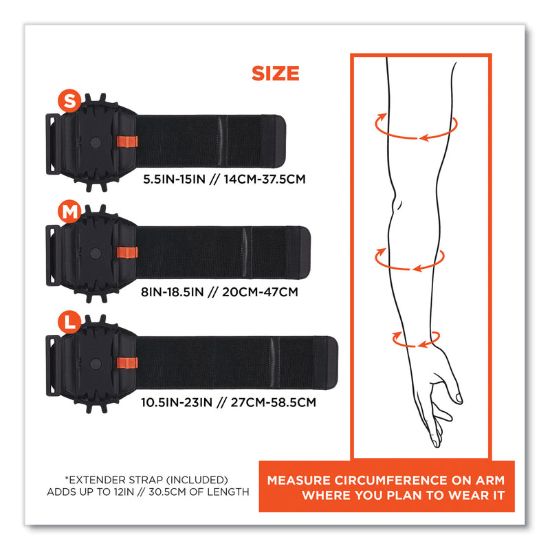 Ergodyne Squids 5545 Arm and Wrist Scanner Mount, Medium, 7 x 8.5 x 1.5, Elastic, Black (EGO19144) Each