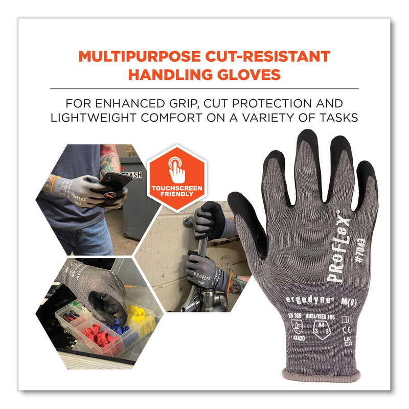 Ergodyne ProFlex 7043 ANSI A4 Nitrile Coated CR Gloves, Gray, X-Large, 1 Pair (EGO10525) 1 Pair
