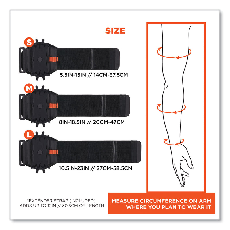 Ergodyne Squids 5545 Arm and Wrist Scanner Mount, Small, 7 x 8.5 x 1.5, Elastic, Black (EGO19143) Each