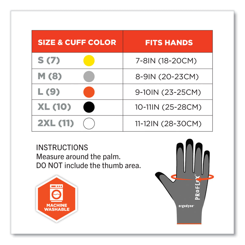 Ergodyne ProFlex 7043 ANSI A4 Nitrile Coated CR Gloves, Gray, X-Large, 1 Pair (EGO10525) 1 Pair