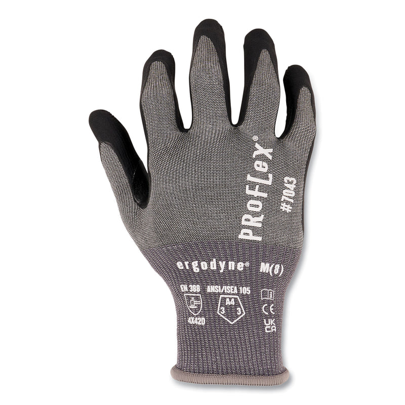 Ergodyne ProFlex 7043 ANSI A4 Nitrile Coated CR Gloves, Gray, Large, 1 Pair (EGO10524) 1 Pair