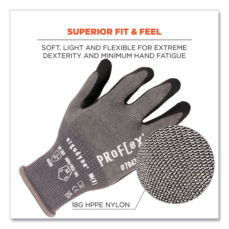 Ergodyne ProFlex 7043 ANSI A4 Nitrile Coated CR Gloves, Gray, Medium, 1 Pair (EGO10523) 1 Pair