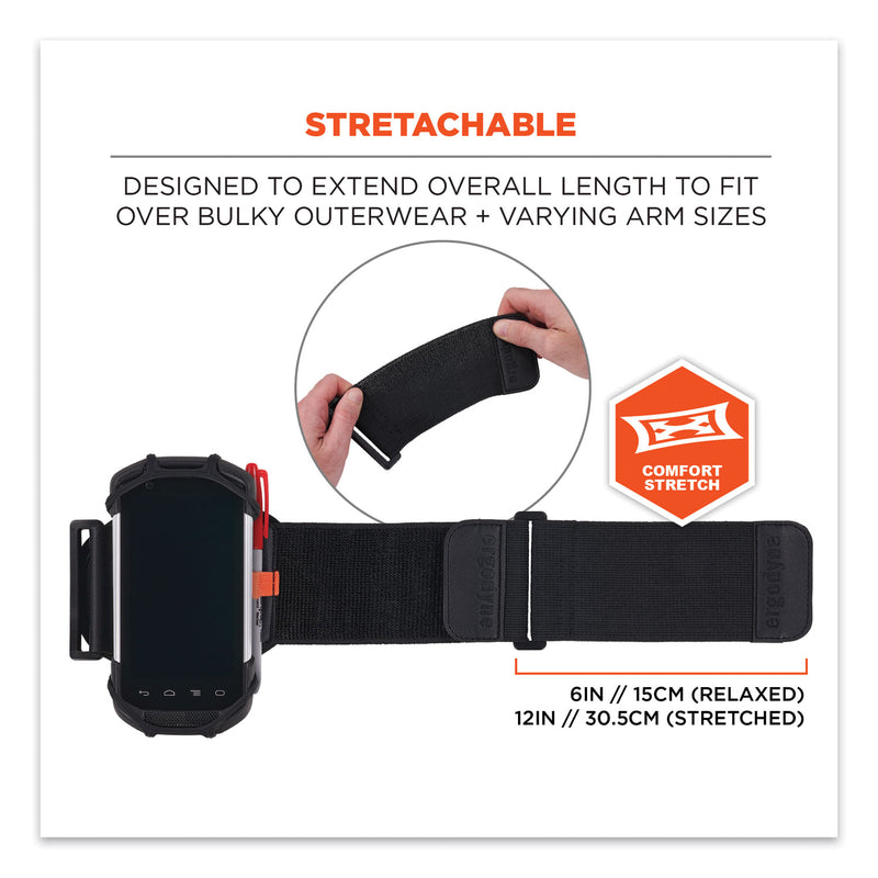 Ergodyne Squids 5546 Scanner Wrist Mount Extender Strap, 4 x 5 x 0.5, Elastic, Black (EGO19146) Each
