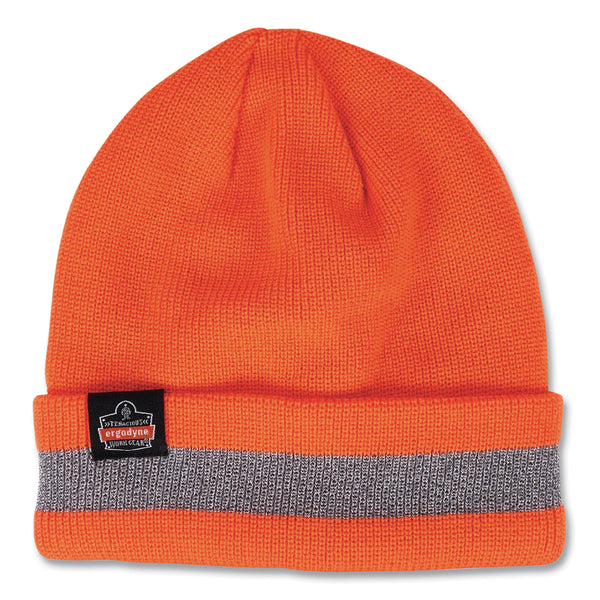Ergodyne N-Ferno 6803 Reflective Rib Knit Winter Hat, One Size Fits Most, Orange (EGO16865) Each