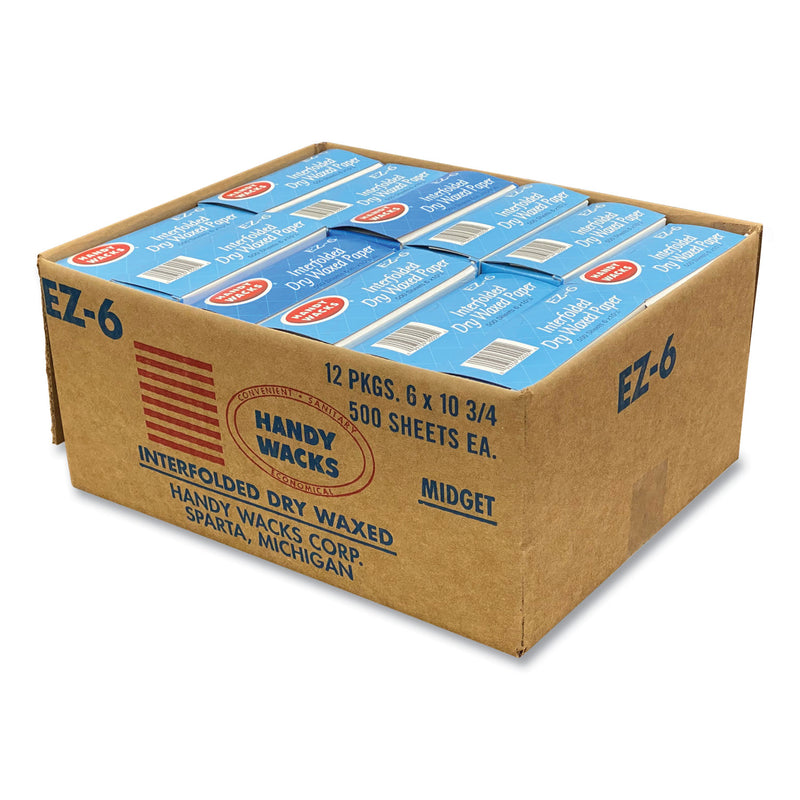 Handy Wacks Interfolded Dry Waxed Paper, 10.75 x 6, 12/Carton (HWAEZ6) Each