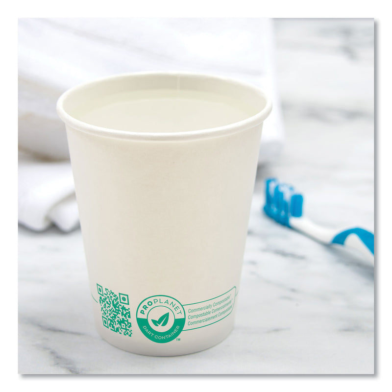 SOLO Compostable Paper Hot Cups, ProPlanet Seal, 10 oz, White/Green, 50/Pack (SCC370PLAPLATPK) Pack of 50