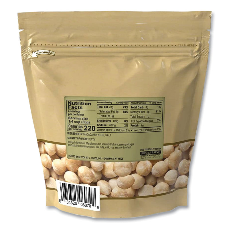Setton Farms Macadamia Nuts, Dry Roasted, Salted, 4 oz Bag, 12/Carton (SEF6070) Case of 12