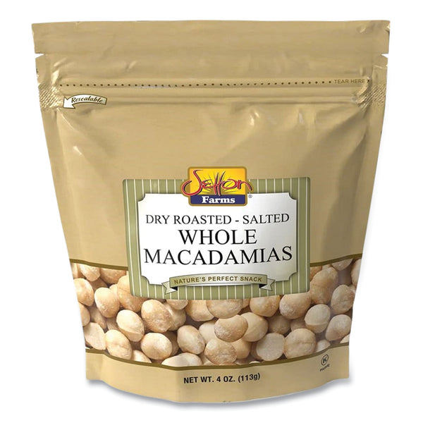 Setton Farms Macadamia Nuts, Dry Roasted, Salted, 4 oz Bag, 12/Carton (SEF6070) Case of 12