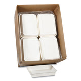 Pactiv Evergreen Pressware Classic Stoneware Dual-Ovenable Paperboard Tray, 45 oz, 9.97 x 7.47 x 1.5, White with Brown Specks, 250/Carton (PCTPCS7014XP) Case of 250