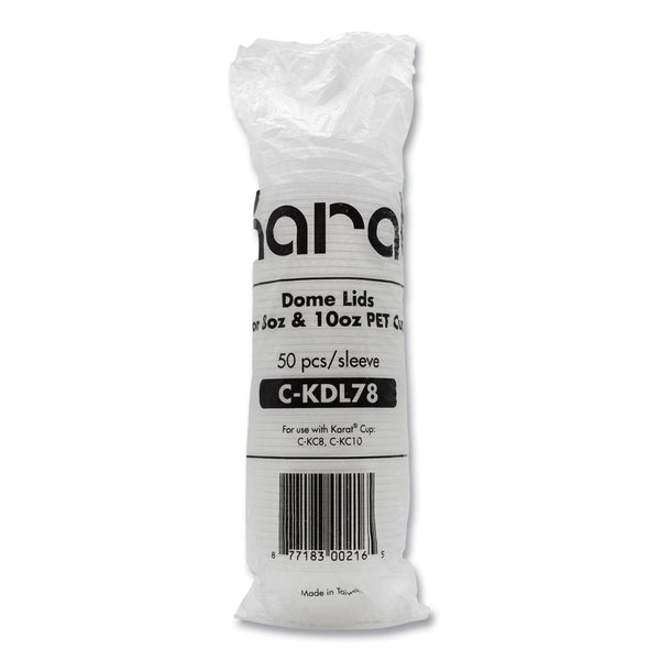 Karat PET Lids, Fits 8 oz to 10 oz Cold Cups, Dome Lid, Clear, 1,000/Carton (KRTCKDL78) Case of 1000