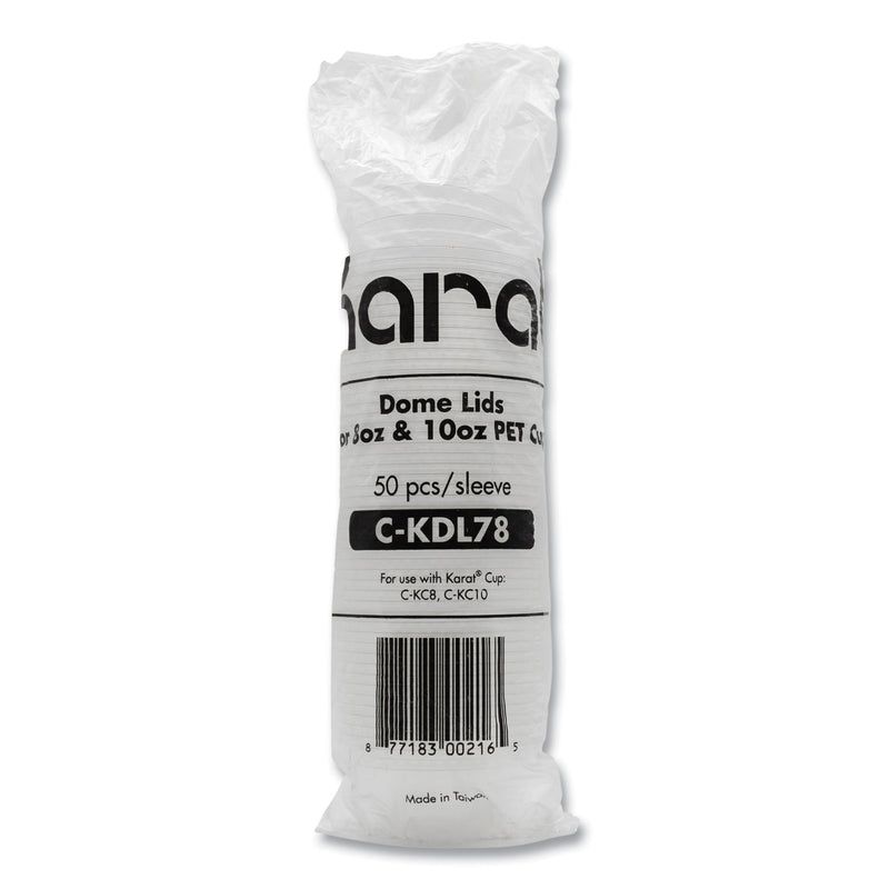 Karat PET Lids, Fits 8 oz to 10 oz Cold Cups, Dome Lid, Clear, 1,000/Carton (KRTCKDL78) Case of 1000