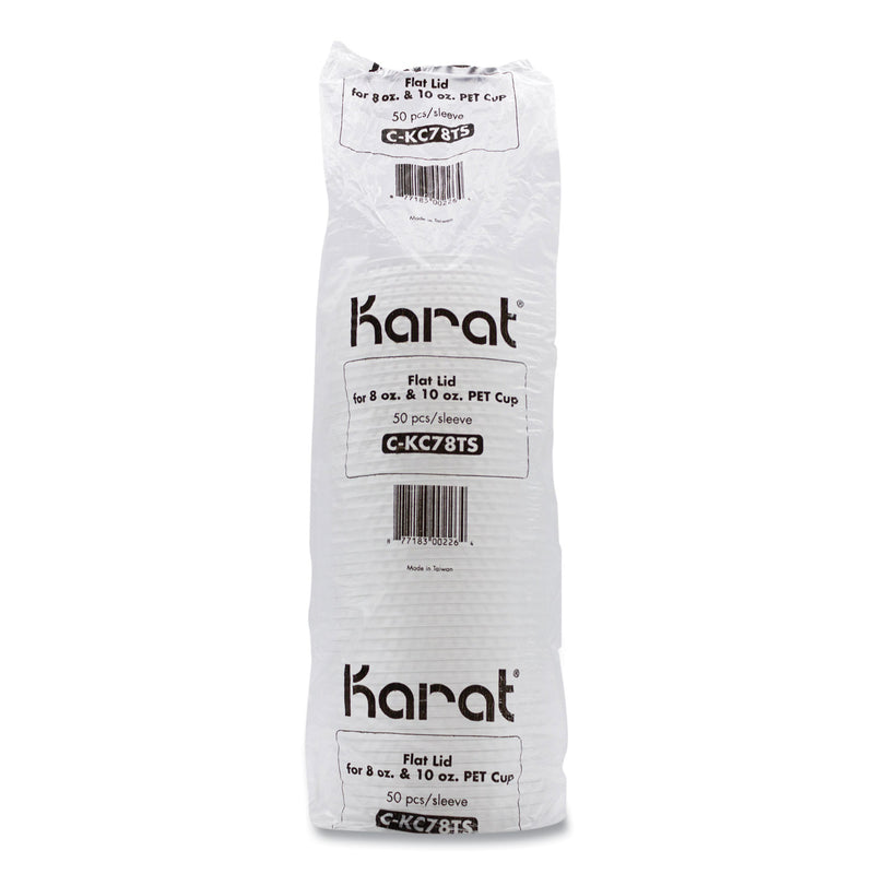 Karat PET Lids, Fits 8 oz to 10 oz Cold Cups, X Straw Hole, Clear, 1,000/Carton (KRTCKC78TS) Case of 1000