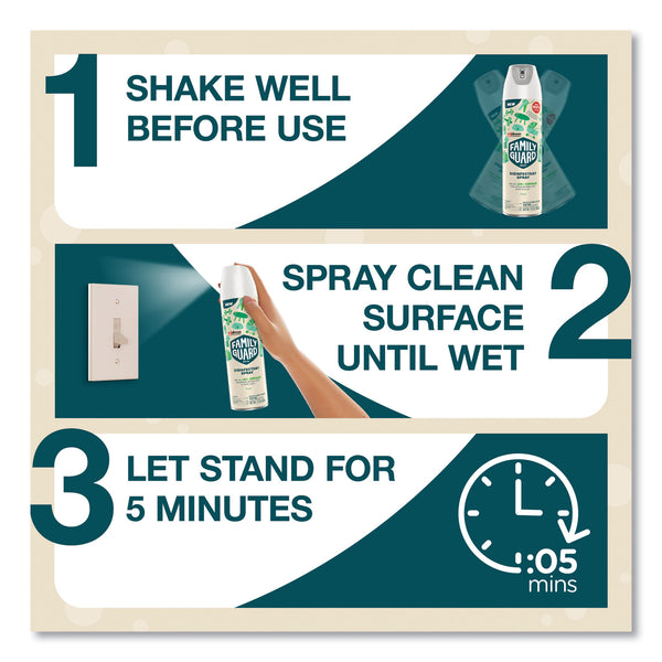 FamilyGuard Disinfectant Spray, Fresh Scent, 17.5 oz Aerosol Spray, 8/Carton (SJN327164) Case of 8