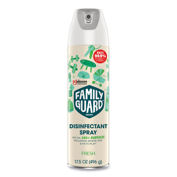 FamilyGuard Disinfectant Spray, Fresh Scent, 17.5 oz Aerosol Spray, 8/Carton (SJN327164) Case of 8