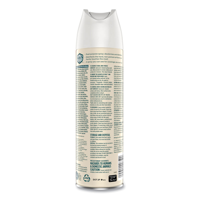 FamilyGuard Disinfectant Spray, Fresh Scent, 17.5 oz Aerosol Spray, 8/Carton (SJN327164) Case of 8