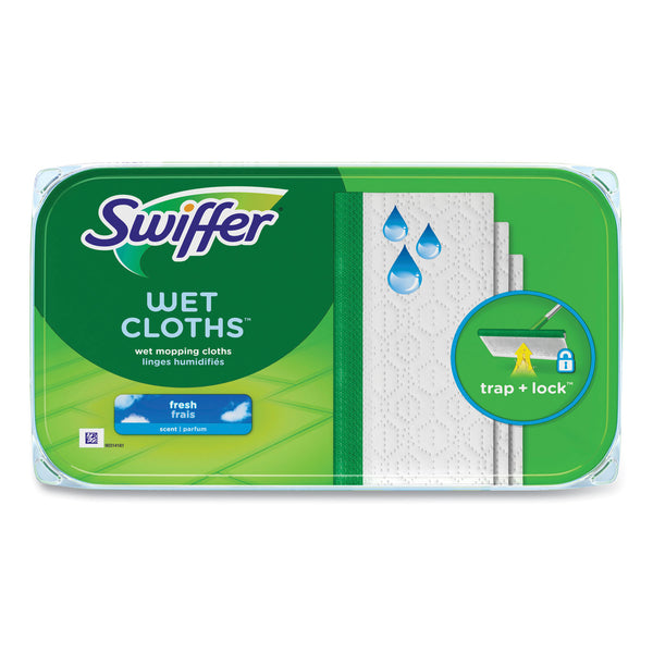 Swiffer Wet Refill Cloths, 8 x 10, Fresh Scent, White, 12/Box, 6 Boxes/Carton (PGC08622) Case of 6
