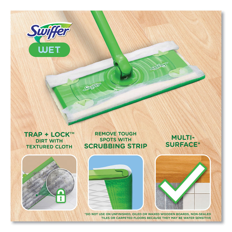 Swiffer Wet Refill Cloths, 8 x 10, Fresh Scent, White, 12/Box, 6 Boxes/Carton (PGC08622) Case of 6