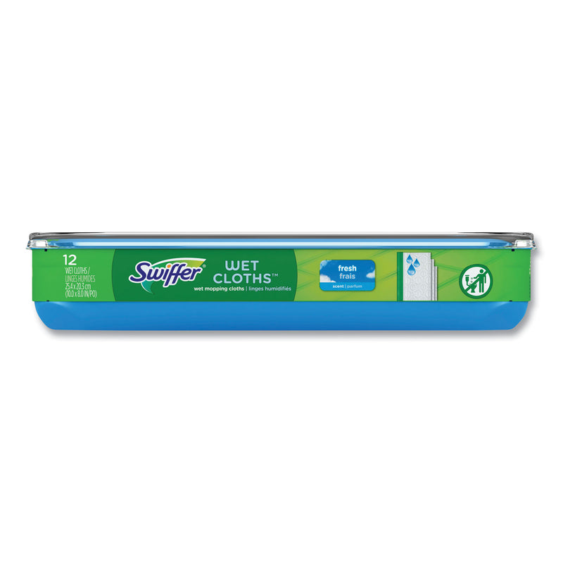 Swiffer Wet Refill Cloths, 8 x 10, Fresh Scent, White, 12/Box, 6 Boxes/Carton (PGC08622) Case of 6