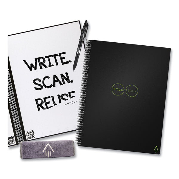 Rocketbook Core Smart Notebook, Lined Rule, Black Cover,  (16) 11 x 8.5 Sheets (RKBEVR2LKA) Each