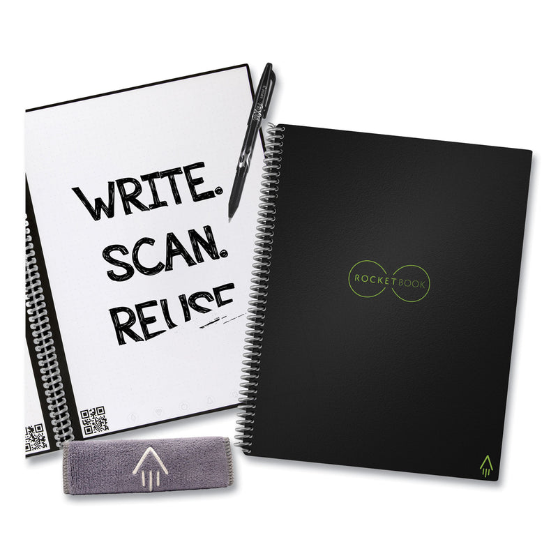 Rocketbook Core Smart Notebook, Lined Rule, Black Cover,  (16) 11 x 8.5 Sheets (RKBEVR2LKA) Each
