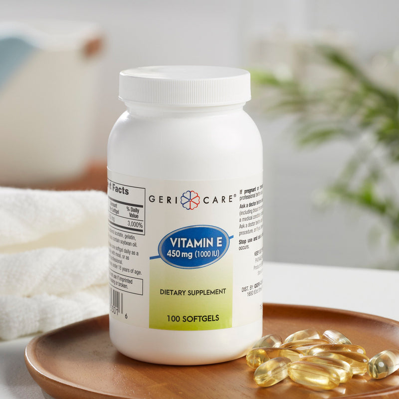 McKesson Brand Vitamin Supplement Vitamin E 1,000 IU Strength Softgel 100 per Bottle (689191_BT) 1/BT