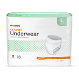McKesson Classic Unisex Adult Absorbent Underwear Pull On with Tear Away Seams Large Disposable Light Absorbency (884176_BG) 1/BG
