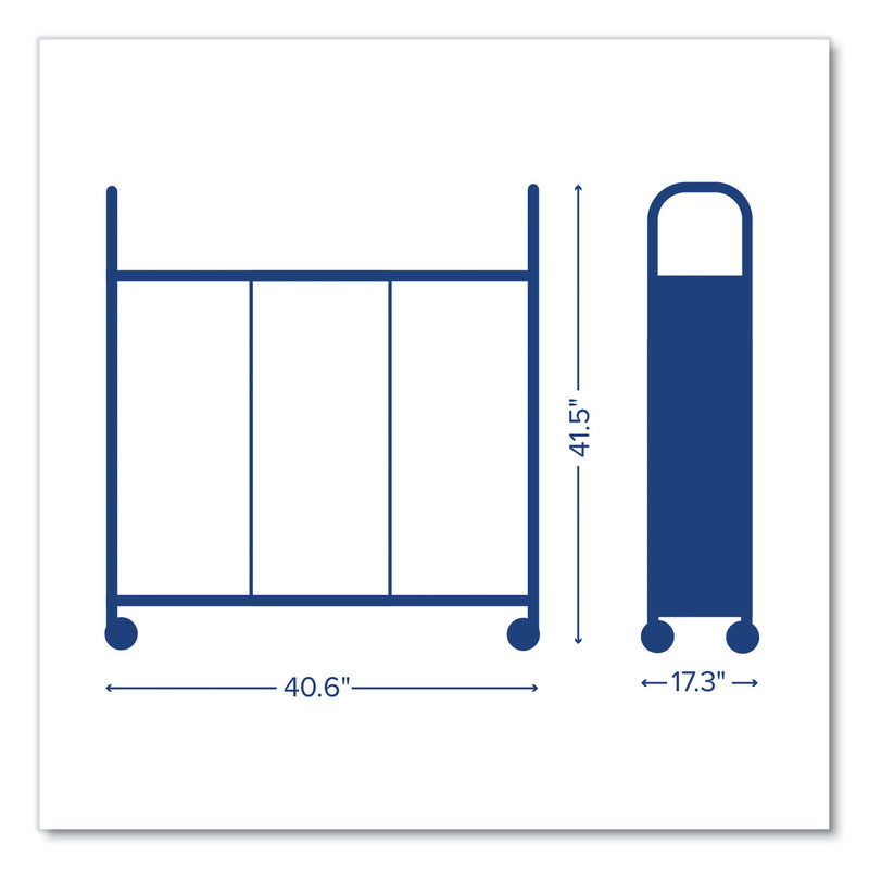 Gratnells Callero Plus Flat Shelf Trolley, Metal, 4 Shelves, 40.6" x 17.3" x 41.5", Silver (GTSSSET0644) Each