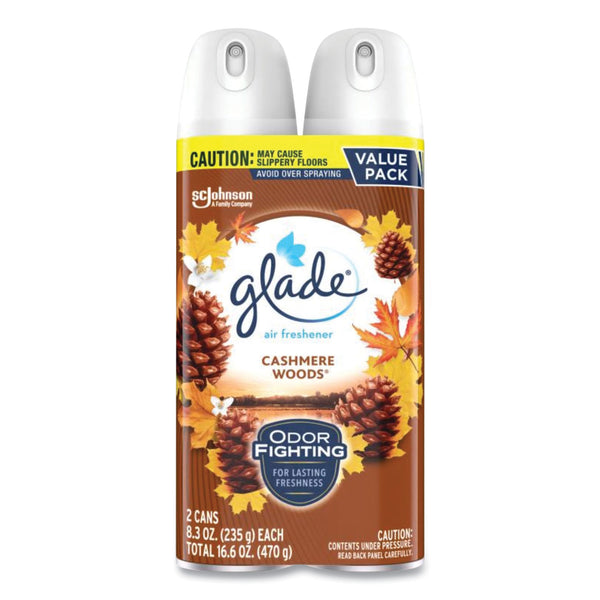 Glade Air Freshener, Cashmere Woods, 8.3 oz Aerosol Spray, 3/Carton (SJN377361) Case of 3