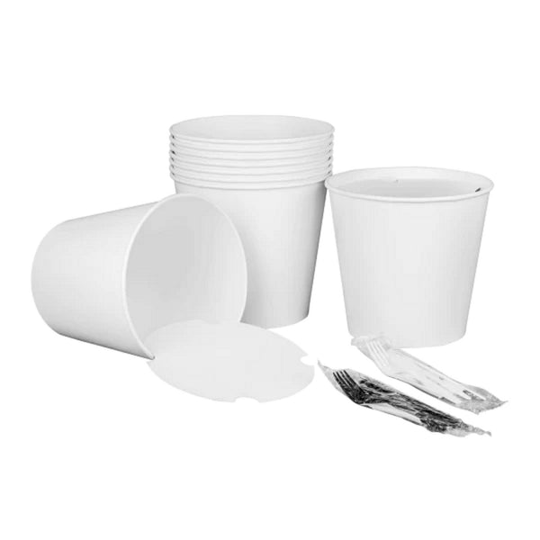 Karat Food Bucket with Lid, 170 oz, 8.9" Dia x 8.36"h, White, Paper, 150/Carton (KRTCFB170WBNDL) Case of 150