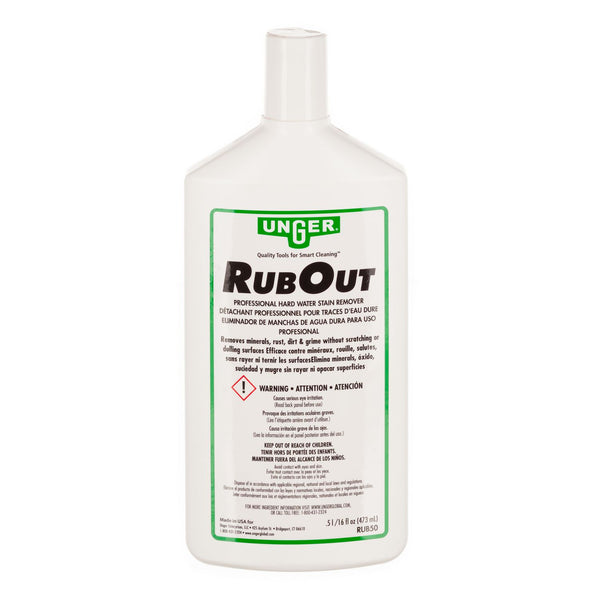 Unger RubOut Glass Cleaner, 16 oz Bottle, 12/Carton (UNGRUB50) Case of 12